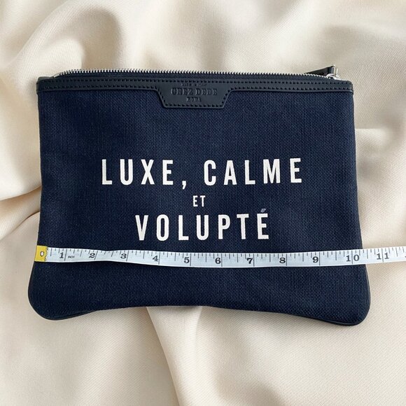 Chez Dede Canvas Pouch/Clutch in Black/Navy - Picture 5 of 6